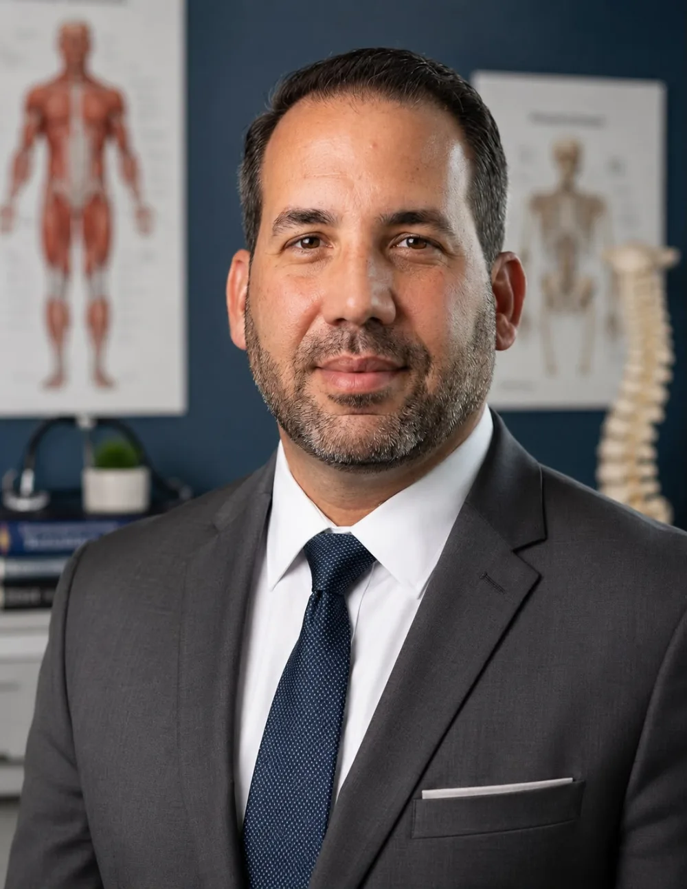 Dr. Oscar Rodriguez, family medicine provider at Clínica Latina, in his Corpus Christi exam room